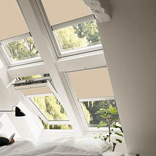 VELUX Orignal Verdunkelungsrollo DML M06 4556/Bedienart : Elektronisch/Farbe : Uni Beige/Fenstergröße : M06/Fenstertypen : GGU, GPU, GHU, GTU, GXU, GGL, GPL, GHL, GTL, GXL_7243