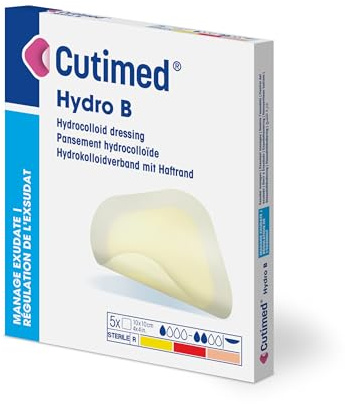 Cutimed Hydro B Hydrokolloidverband 10x10 cm mit Haftrand, 5