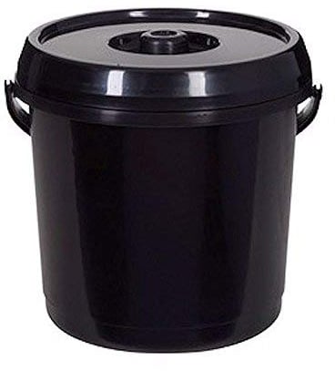Whitefurze 14L Bucket with Lid, Black 1X