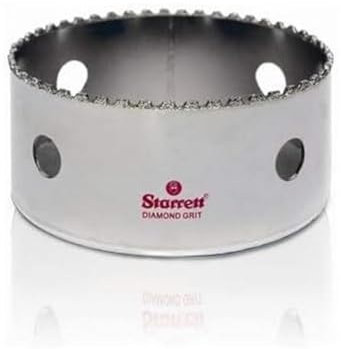 Starrett Diamond Grit Hole Saw - D0418 Ceramic and Tile Drill Cutter - For Brick Glass Marble Slate Stone Porcelain - 105mm (4.1/8 inch)