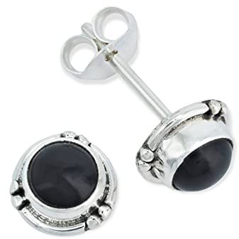 Ohrstecker 925 Silber Onyx schwarzer Stein Edelstein Ohrringe echt Silber Damen Sterling Silber Stecker Geschenk(MOS-027-03)