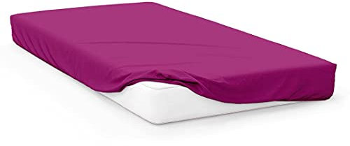 Soleil d'ocre 911154 Uni Drap Housse Bébé Coton Cassis 60 x 120 cm