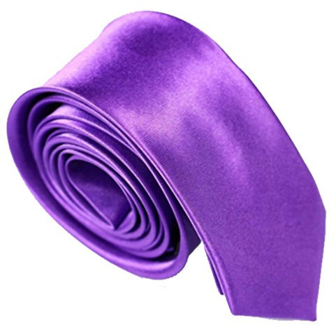 WS schmale dünne KRAWATTE Business Slim Tie Schlips schmal (lila)
