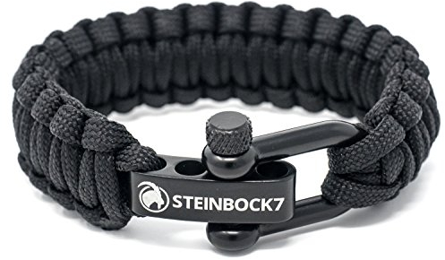 Steinbock7 Dachstein Paracord Survival Armband, verstellbarer Edelstahl Verschluss - Camping, Outdoor, Wildnis