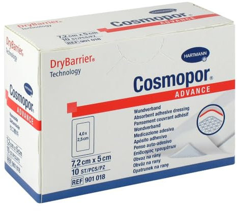 Cosmopor 9010180 Verbände, Advance, 7,2 cm x 5 cm (10-er pack)