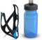 Cube HPP Cage - Matt Black/Blue & Grip Bottle - Blue, 500ml / Water Drink Flask Vessel Bidon Holder Mount Bracket Kit Lightweight Plastic Drinking Hydration Biking Bike Riding Frame Accessories