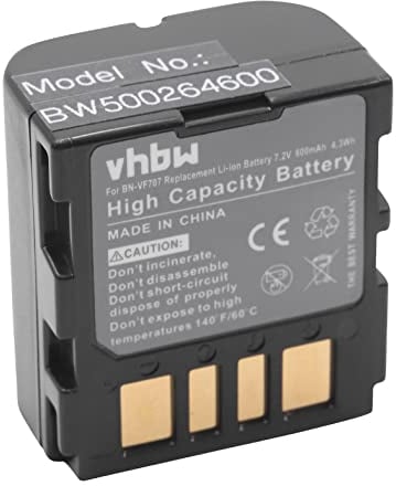 vhbw 1x Akku kompatibel mit JVC GR-D325EG, GR-D325, GR-D345EG, GR-D345, GR-D360EX, GR-D360 Videokamera Camcorder (600 mAh, 7,2 V, Li-Ion)