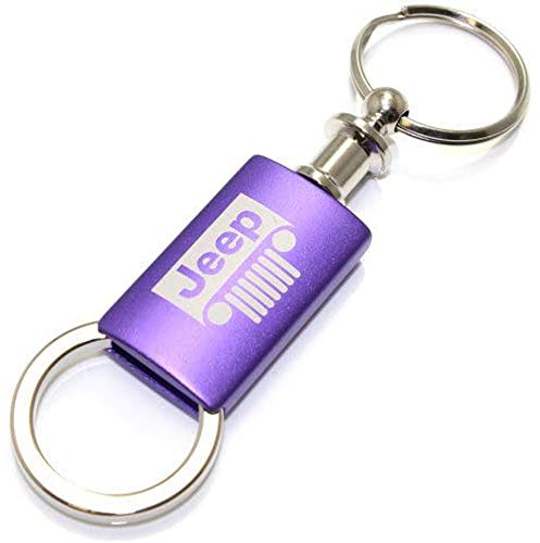 Jeep Grille Purple Logo Metal Aluminum Valet Pull Apart Key Chain Ring Fob
