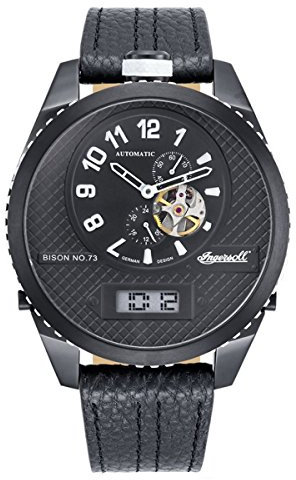 Ingersoll Herren Analog Automatik Uhr mit Leder Armband IN1716BBKW