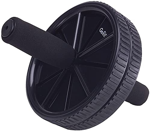 GoFit Dual Exercise Ab Wheel- Roller with Handles,Black,One Size,GF-Dew