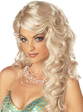 Meerjungfrau Perücke blond für Damen