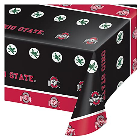 Creative Converting The Ohio State University Plastic Table Cover, 54x108 -