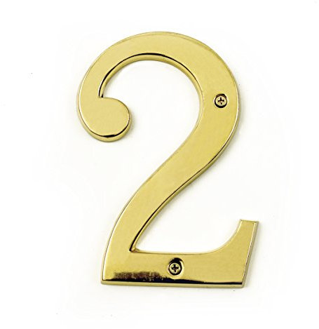 Black Country Metal Works 6 inch extra large polished brass numbers (2)