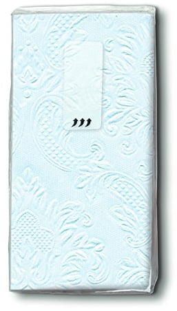 10 Taschentücher geprägt Moments ornaments hellblau