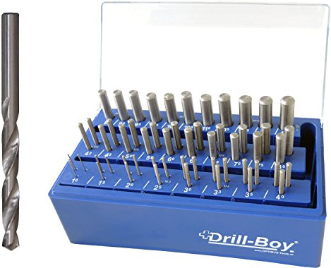 Drill Boy Kunststoffständer mit Sortierfunktion, Kreuzanschliff ab Durchmesser 3 mm, 55 teilig, gewalzt/poliert, 333827055