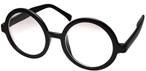grinderPUNCH Adult Vintage Inspired Large Round Circle Clear Lens Non Prescription Glasses