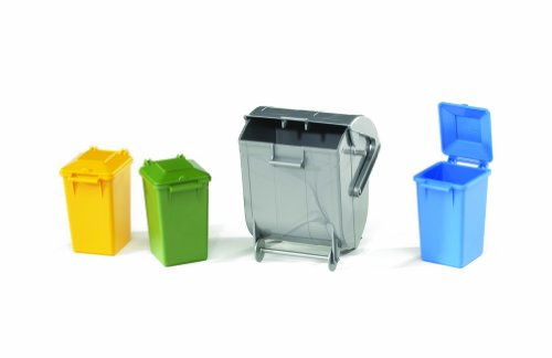 BRUDER - 02606 - Poubelles (3 Petites Et 1 Grande)