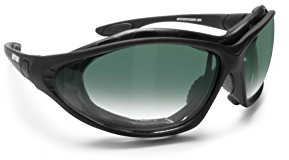 Motorrad-Schutzbrille mit Antibeschlag-Gläsern – Bügel austauschbar durch Gummiband by Bertoni Italy – FT333B
