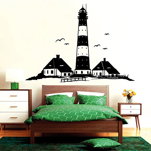 Wandtattoo Loft „Westerhever Leuchtturm St. Peter Ording“ - Wandtattoo / 54 Farben / 4 Größen/dunkelgrau / 80 x 111 cm