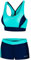 Aqua Speed Sportbikini Set Damen | Zweiteilige Badebekleidung | Zweiteiler | 2-Piece Swimsuit | Schwimmbikini Frauen | sportliche Bademode | Beachvolleyball | Gr. 38, 42 Türkis - Navy | Fiona