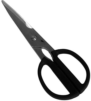KAI Michel Bras Japanese Kitchen Scissors large, black with a total length of 23 cm - blade 14 cm - premium quality universal scissors kitchen scissors