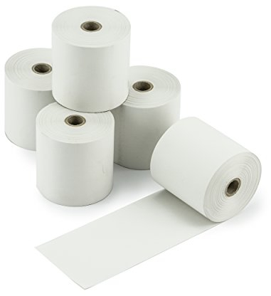 Pokornys – 5 Thermorollen für EC Cash Geräte & andere Kassensysteme – BPA-freie Kassenrollen blanko (Breite: 5,7 cm - Länge: 25 m - Innendurchmesser: 1,2 cm - Außendurchmesser 4,5 cm)