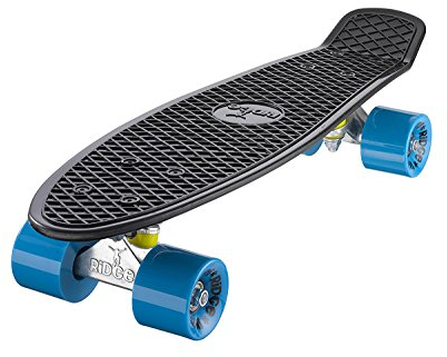 Ridge Skateboard Mini Cruiser, schwarz-blau, 22 Zoll