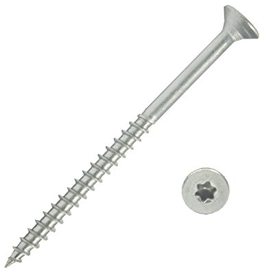 100 Stück Edelstahl-Schrauben 3,5x50 mm Teilgewinde Torx - Spanplattenschrauben mit Senkkopf - Holzschrauben/Holzbauschrauben - Werkstoff A2 VA V2A - Edelstahlschrauben/Universalschrauben TX10