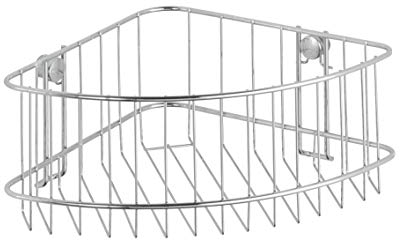 WENKO Portaoggetti angolare Classic a doppia profondità, Acciaio, 26.5 x 10 x 19.5 cm, Cromo