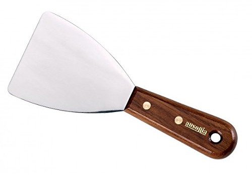 Ausonia - Spatola per stucco Inox a bordi tondi cm 6 con manico in legno