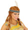 Widmann 06769 - Perücke Indianerin Chippewa, braun, mit Zöpfen, Perlen, Haarband mit Feder, Mottoparty, Karneval