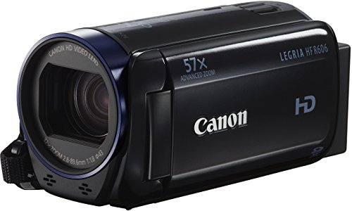 Canon Legria HF R606 Full HD Camcorder (32-Fach optischer Zoom, 57-Fach Advanced Zoom, 7,5cm (3 Zoll) LCD-Touchscreen, Opt. Bildstabilisator, SDXC-Kartenslot) schwarz