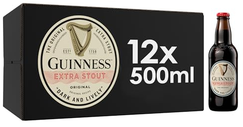 Guinness Original Extra Stout, 4.2% vol, 12 x 500ml Beer Bottles, Medium & Balanced, Bitter & Sweet, Rich Creamy Head, Crafted from Quality Malt, Hops & Irish Barley