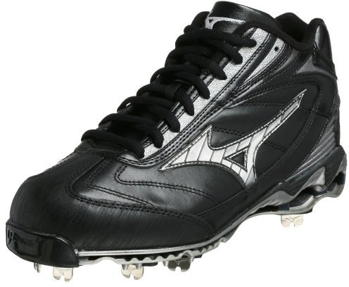 Mizuno Herren Pro Mid G4 Baseball Cleat, schwarz/Silber, 51 EU