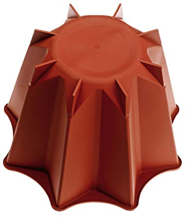 Happyflex Tortiera Pandoro, capacità 0.5 Litri, Silicone, Rosso Mattone, 14x14x10 cm