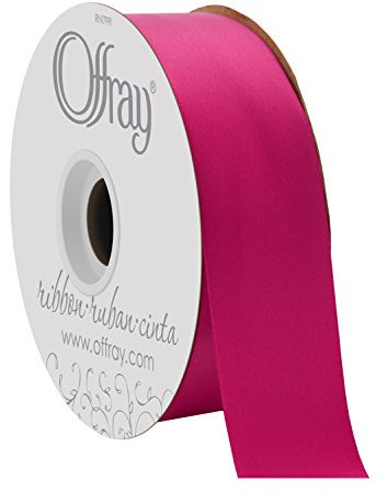Berwick Offray Doppelseitiges Satinband, 3,8 cm breit Azalee Pink, 45 m, Polyester, 50 Yards