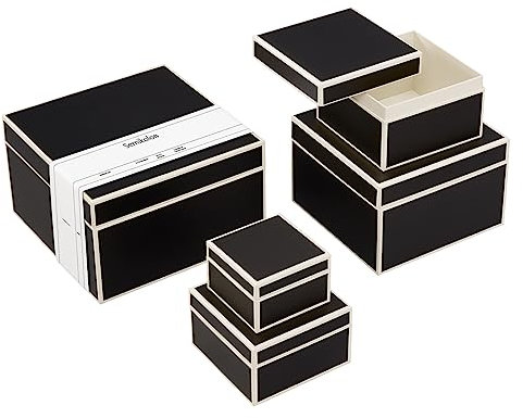 Geschenkschachteln, Satz mit 5 Größen schwarz +++ SAMMELBOXEN AUFBEWAHRUNGSBOXEN +++ SEMIKOLON Qualität