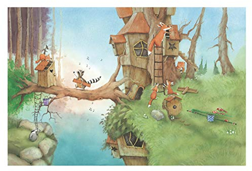 Wassili Waschbär Kindertapete Wassili und Familie Fuchs Fototapete 190x288cm