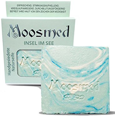 Moosmed Insel im See Seife 100 g, medizinische Naturseife, handgesiedet | Stückseife mit Rapsöl und Sheabutter für milde, schonende Pflege, ideal für empfindliche und trockene Haut