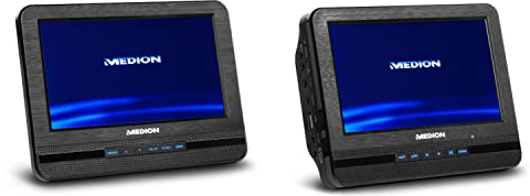 MEDION E72053 17,78cm (7 Zoll) Tragbarer DVD Player (2 Bildschirme, Wiedergabe von MP3, Lautsprecher mit 2x2 Watt RMS, Xvid, AVI und MPEG4 kompatibel)