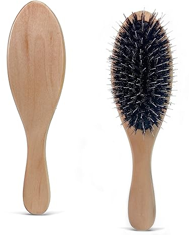 hair2heart Extensions Bürste aus Holz, 22.5cm | Sanfte Pflege und Entwirrung für langanhaltende Schönheit | Haarbürste für Extensions und natürliche Haare