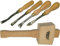 Tack Lifter, Staple Lifter, Bent, Straight Ripping Chisel + Mallet Upholstery Kit