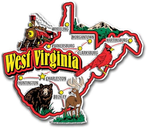 West Virginia State Jumbo Map Magnet by Classic Magnets