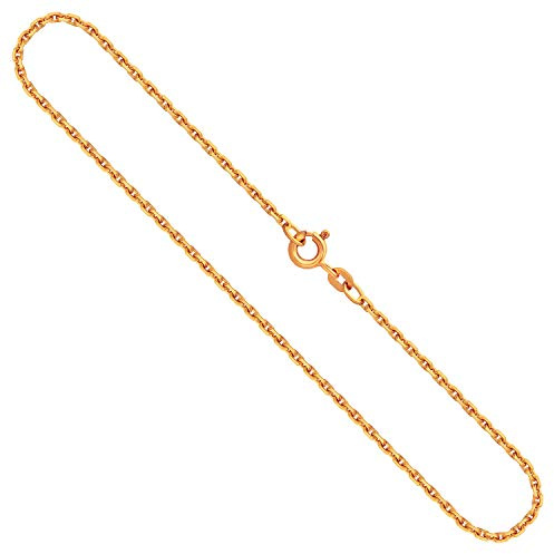 EDELIND Goldkette, Ankerkette diamantiert Gelbgold 585/14 K, Länge 60 cm, Breite 1.9 mm, Gewicht ca. 8.2 g., NEU