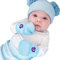 Gummee Baby Handschuhe für Neugeborene – Kratzfäustlinge Baby Neugeborene – Verstellbare Beißhandschuh Baumwolle – Neugeborenen Set 0-3 Monate (Blau)