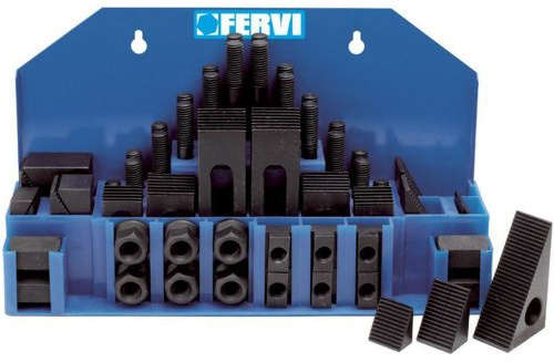 Kit staffaggio cava per pezzi su tavola fresa trapano da 14mm fervi art K001/14.