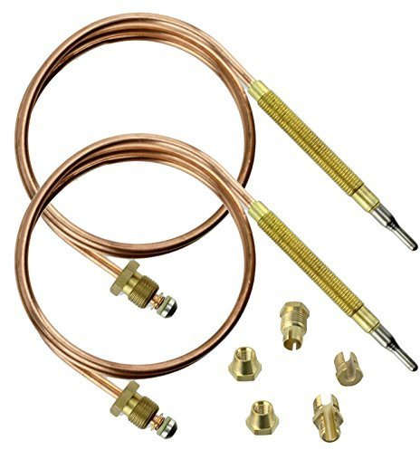 Spares2go Universal Thermocouple Kit & Fixings (1500mm, Pack of 2)