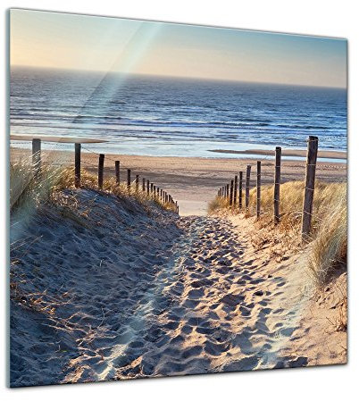 Bilderdepot24 Glasbild - Schöner Weg zum Strand III - 30x30 cm - Deko Glas - Wandbild aus Glas - Bild auf Glas - moderne Bilderdepot24 Glasbilder - Glasfoto - Echtglas