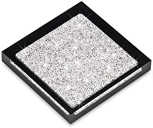 My IMPLEXIONS Luxuriöser Untersetzer veredelt mit Swarovski Kristallen/Elegante Tisch-Dekoration (1 Stück - schwarz)