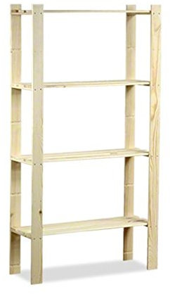 MODO24 Holzregal Keller- Lager- Bücher- Küchenregal Ständer H. 150-220 cm Serie B (B-17: HxBxT: 150x80x28 cm)
